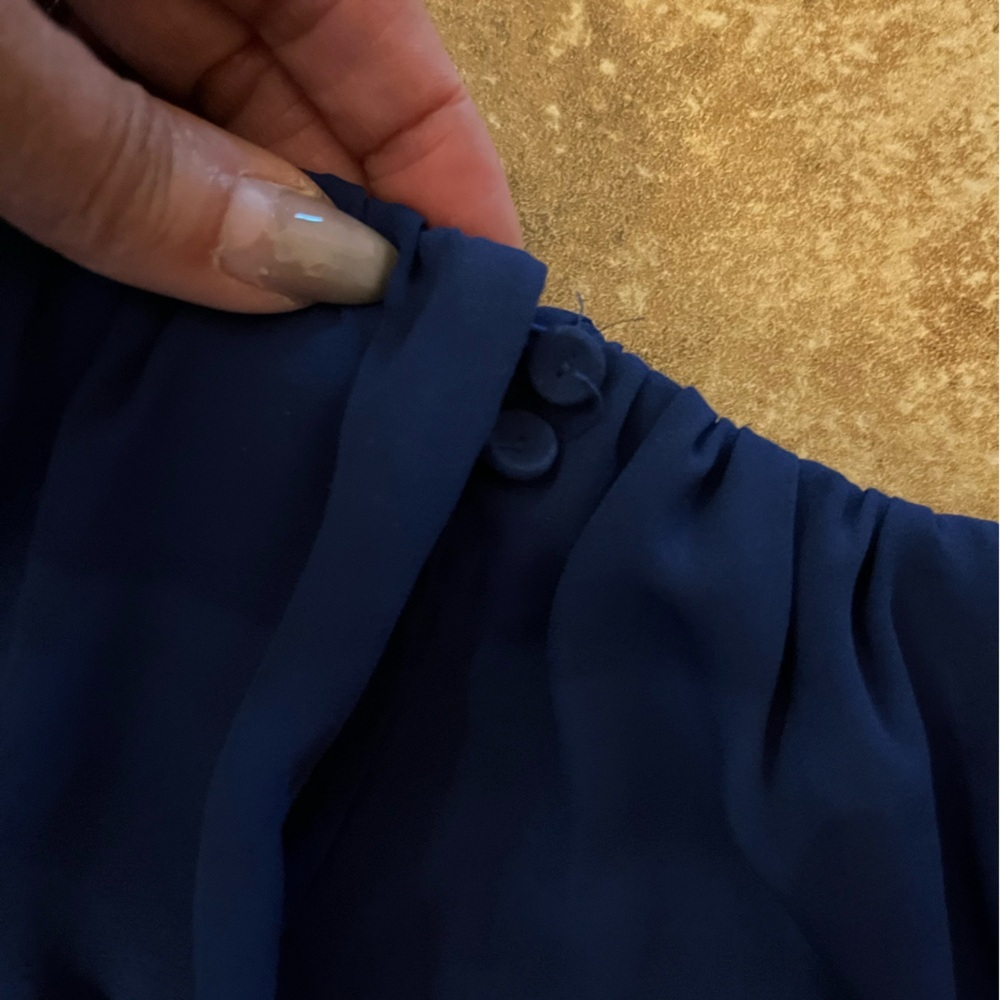 BCBGMAXAZRIA DEEP ROYAL BLUE KAELYN GEMSTONE EMBELLISHED WRAP TOP SZ XXS - Picture 10 of 16